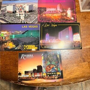 1990’s Las Vegas Postcard Lot (5) MGM Grand, Riviera, Bally’s, CC, Collectible